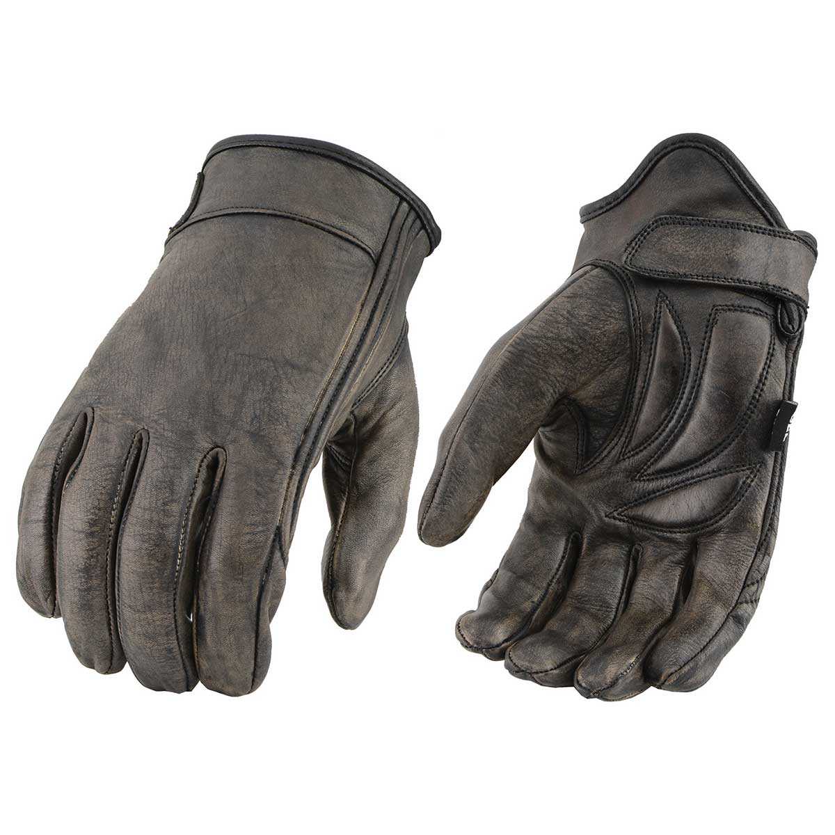 Milwaukee Leather MG7512 Men’s Distressed Brown Light Lined Cruiser Gloves with Gel Palm