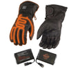 Milwaukee Leather MG7713SET Women's Black 'Heated' Leather Waterproof Gauntlet Gloves with i-Touch Screen (Battery Pack Included)