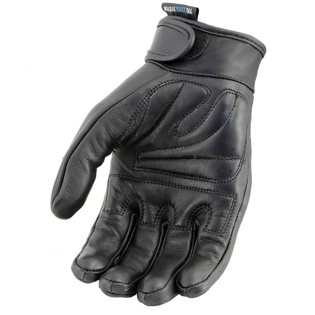Milwaukee Leather MG7536 Men's Black Leather Gel Palm Motorcycle Gloves w/ Flex Knuckles and Cool-Tec Treatment