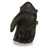 Milwaukee Leather MG7570 Men's Black Leather ‘Reflective Skull’ Motorcycle Hand Gloves W/ Gel Padded Palm