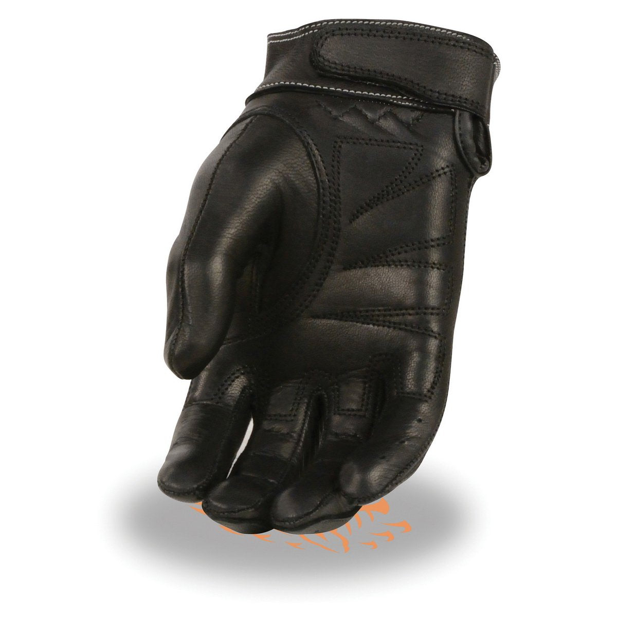 Milwaukee Leather MG7710 Ladies Black Perforated Leather Driving Gloves with Gel Palm