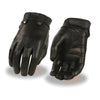 Milwaukee Leather MG7710 Women's Black Perforated Leather Driving Gloves with Gel Palm