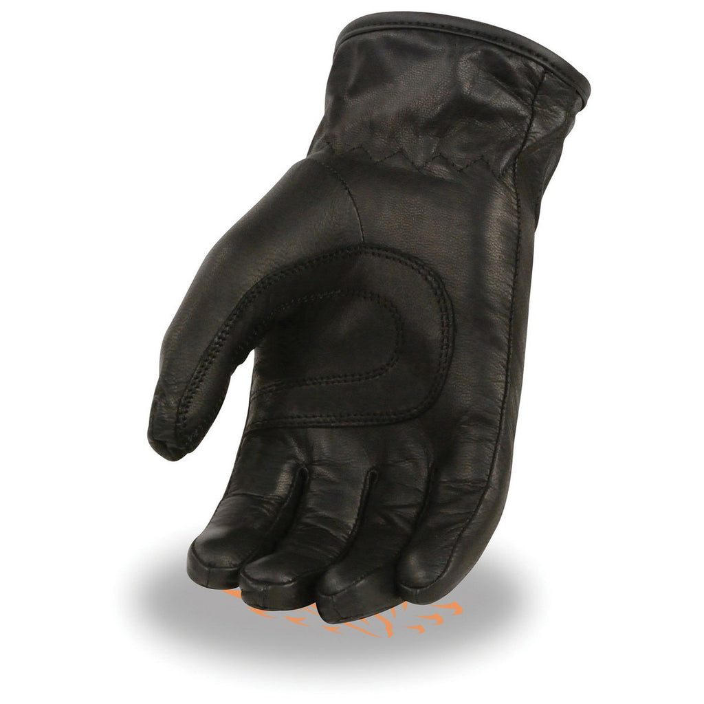 Milwaukee Leather MG7715 Women's Black Leather Thermal Lined Motorcycle Gloves w/ Cinch Wrist Closure
