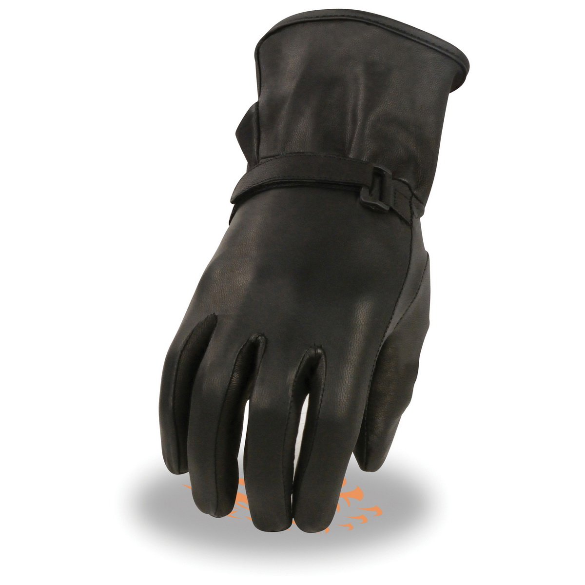 Milwaukee Leather MG7725 Women's Black Leather Gauntlet Motorcycle Hand Gloves W/ ‘Wrist Strap Closure and Lightly Lined’