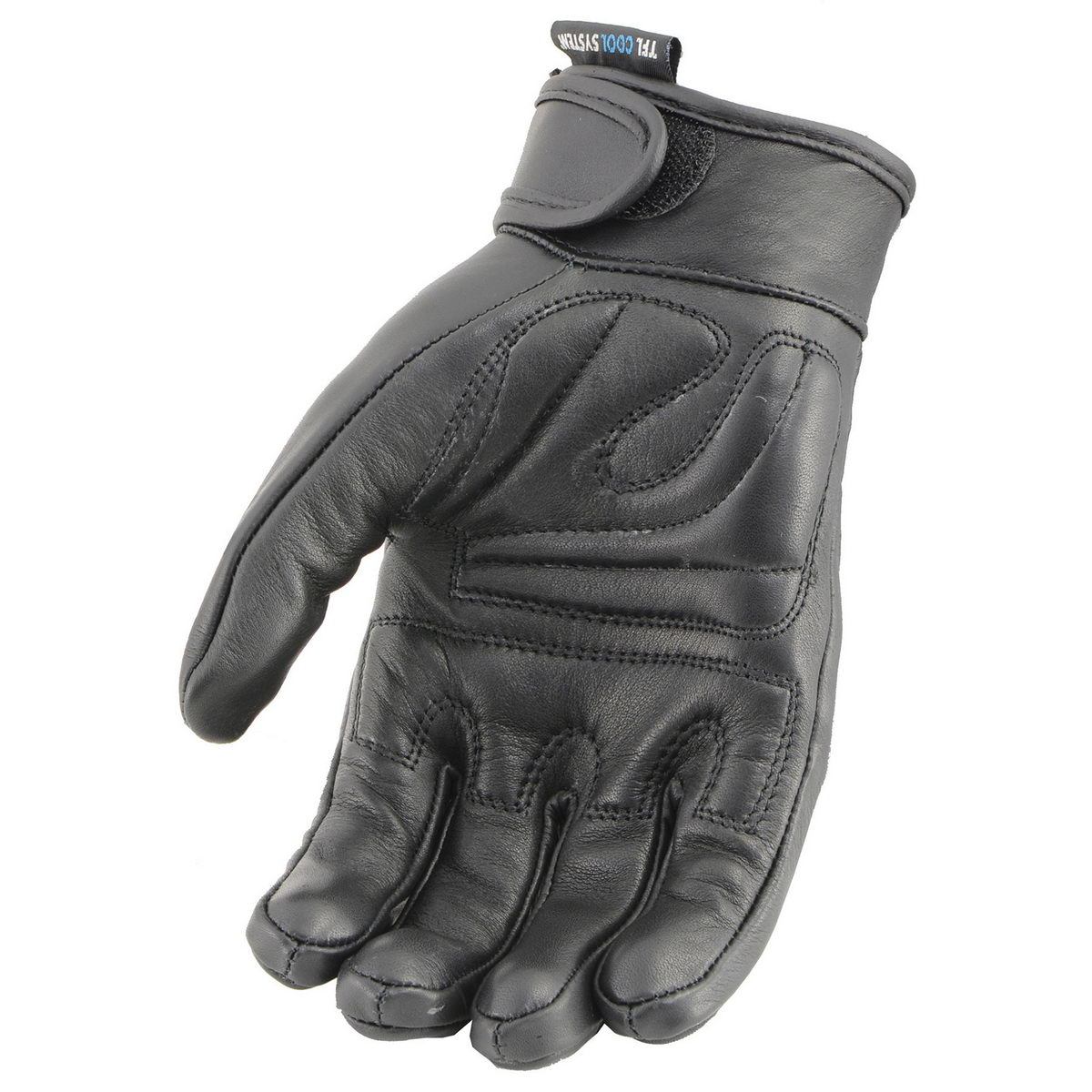 Milwaukee Leather MG7736 Ladies Black Riding Gloves with Cool-Tech Technology