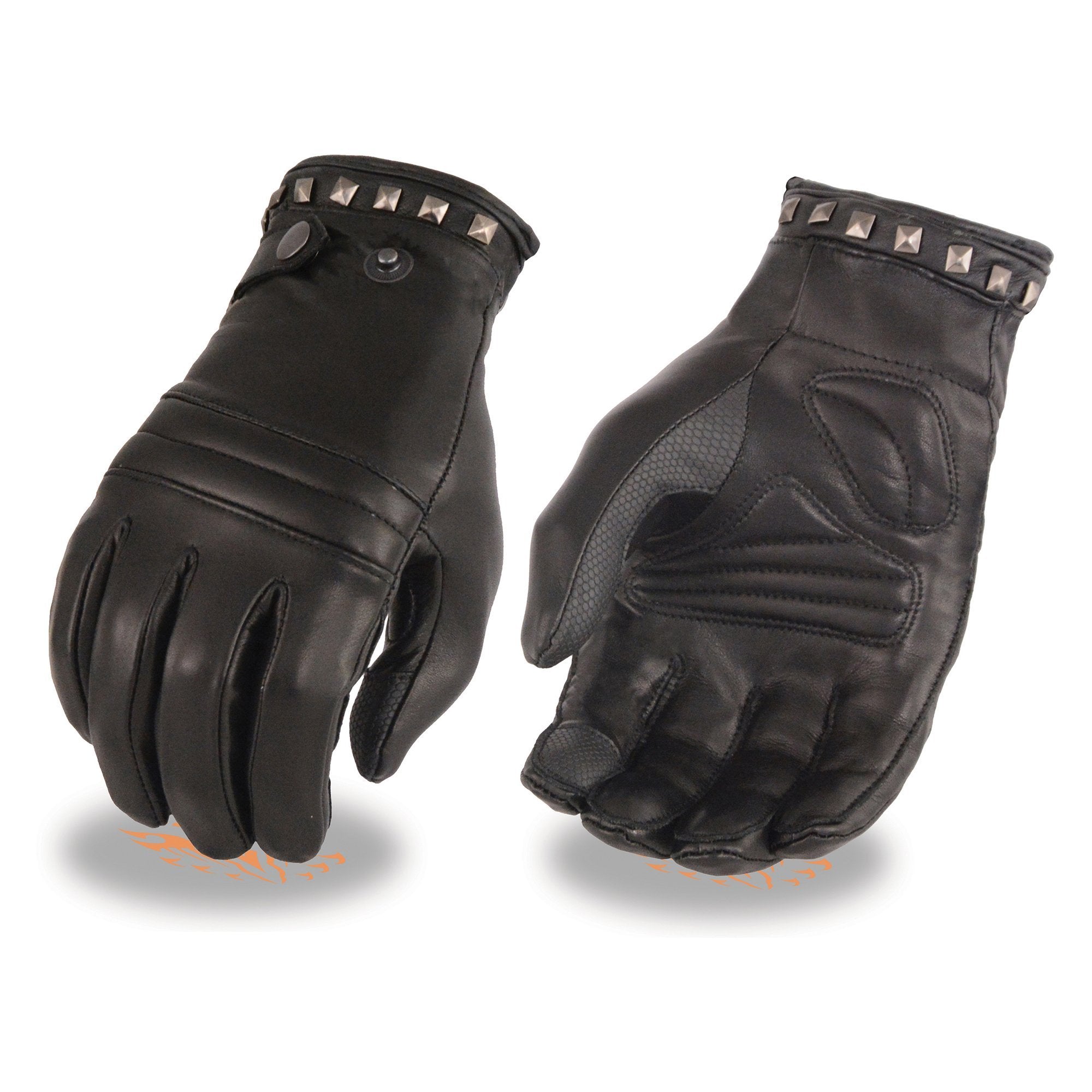 Milwaukee Leather MG7755 Women's Black Thermal Lined Black Leather Gloves with i-Touch Screen