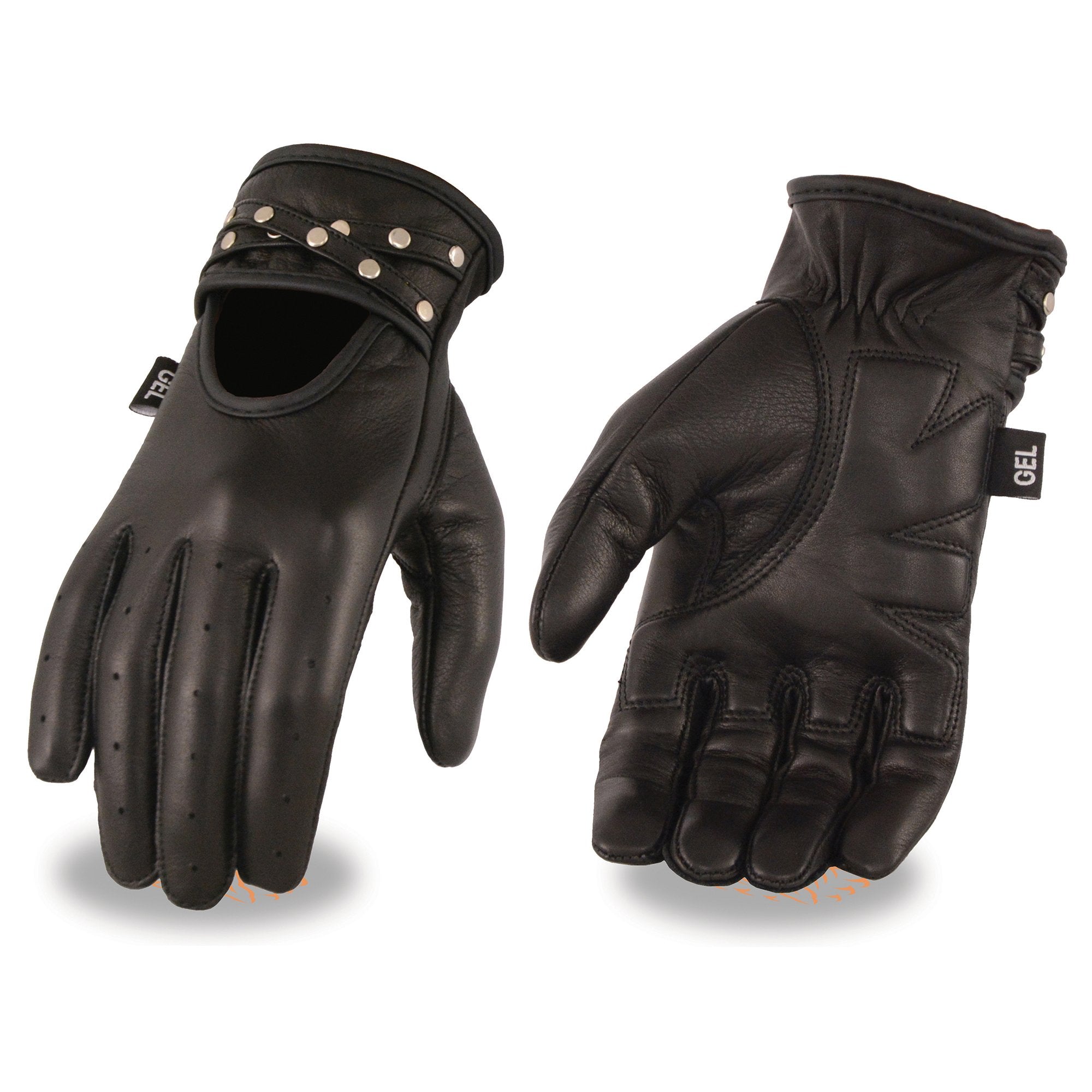 Milwaukee Leather MG7765 Women's Black Leather Driving Gloves with Gel Palms