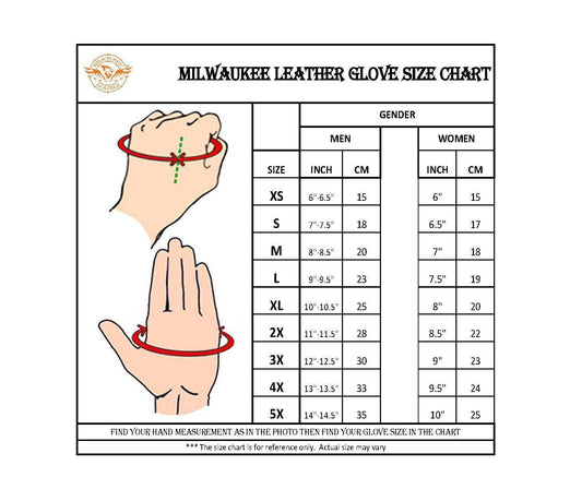 Milwaukee Leather MG7760 Ladies 'Riveted' Black Leather Gloves with Gel Palms - Milwaukee Leather Womens Leather Gloves