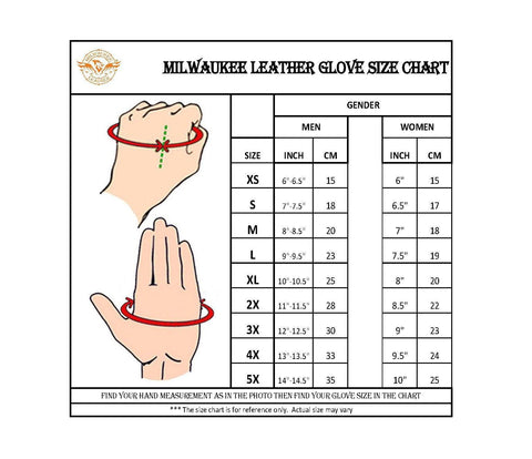 Milwaukee Leather MG7510 Men's 'Gel Palm' Black Short Wrist Leather Gloves - Milwaukee Leather Mens Leather Gloves