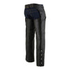 Milwaukee Leather ML1103 Men's Black Naked Leather Chaps- Slash Pocket Thermal Lined Overpants for Motorcycle Rider