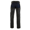 Milwaukee Leather ML1103 Men's Black Naked Leather Chaps- Slash Pocket Thermal Lined Overpants for Motorcycle Rider