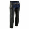 Milwaukee Leather ML1103 Men's Black Naked Leather Chaps- Slash Pocket Thermal Lined Overpants for Motorcycle Rider