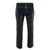 Milwaukee Leather ML1103 Men's Black Naked Leather Chaps- Slash Pocket Thermal Lined Overpants for Motorcycle Rider