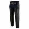 Milwaukee Leather ML1103 Men's Black Naked Leather Chaps- Slash Pocket Thermal Lined Overpants for Motorcycle Rider