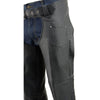 Milwaukee Leather ML1115 Men's Black Premium Naked Soft Leather Chaps - Fully Lined Over Pants for Motorcycle Rider