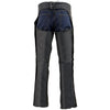 Milwaukee Leather ML1115 Men's Black Premium Naked Soft Leather Chaps - Fully Lined Over Pants for Motorcycle Rider