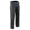 Milwaukee Leather ML1115 Men's Black Premium Naked Soft Leather Chaps - Fully Lined Over Pants for Motorcycle Rider