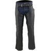 Milwaukee Leather ML1115 Men's Black Premium Naked Soft Leather Chaps - Fully Lined Over Pants for Motorcycle Rider