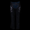 Milwaukee Leather Chaps for Women Black Low-Rise Waist- Double Buckle Reflective Embroidery Motorcycle Chap- ML1187