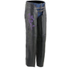 Milwaukee Leather Chaps for Women Black Low-Rise Waist- Double Buckle Reflective Embroidery Motorcycle Chap- ML1187