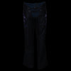 Milwaukee Leather Chaps for Women Black Low-Rise Waist- Double Buckle Reflective Embroidery Motorcycle Chap- ML1187