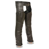 Milwaukee Leather ML1190 Men's Classic Black Leather Chaps with Zipper Thigh Pocket - Milwaukee Leather Mens Leather Chaps