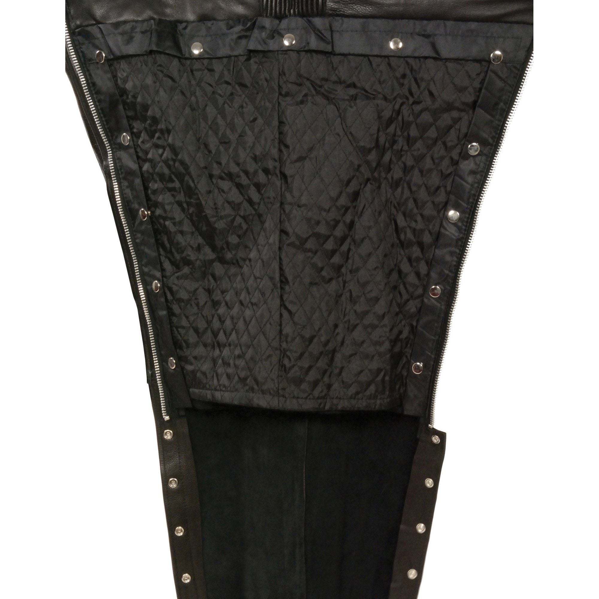 Milwaukee Leather ML1191 Men's Black Leather Four Pocket Thermal Lined Chaps - Milwaukee Leather Mens Leather Chaps
