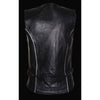 Milwaukee Leather ML1296 Women's Black Leather Vest with Reflective Tribal Design - Milwaukee Leather Womens Leather Vests