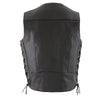 Milwaukee Leather ML1369 Men's Black Premium Leather Side Lace Vest with Buffalo Snaps - Milwaukee Leather Mens Leather Vests