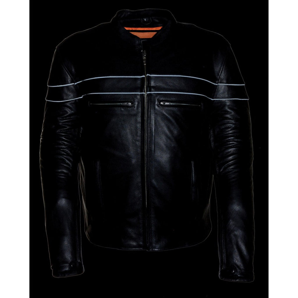 Milwaukee Leather ML1408RT Men's Sporty Crossover Retro Brown Leather Jacket with Gun Pocket - Milwaukee Leather Mens Leather Jackets