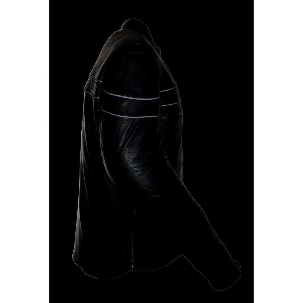 Milwaukee Leather ML1408 Men's Black Sporty Crossover Leather Jacket with Gun Pocket - Milwaukee Leather Mens Leather Jackets