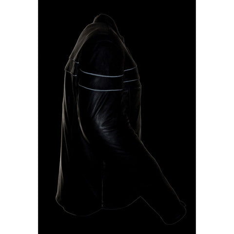 Milwaukee Leather ML1408 Men's Black Sporty Crossover Leather Jacket with Gun Pocket - Milwaukee Leather Mens Leather Jackets