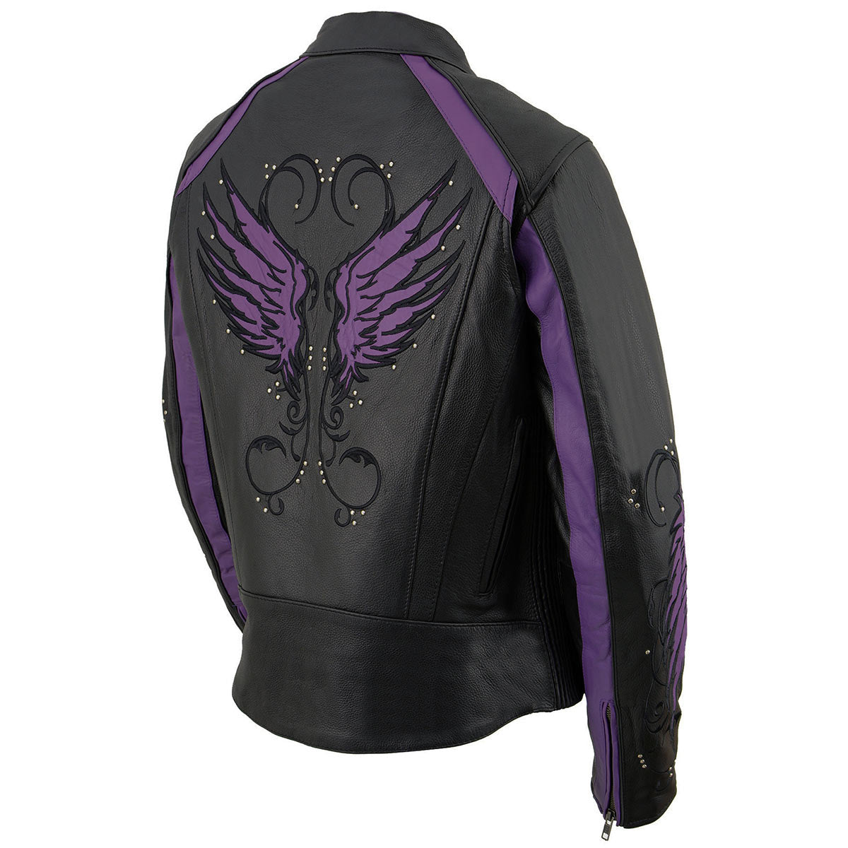Milwaukee Leather X1952 Women's Black and Purple Embroidered