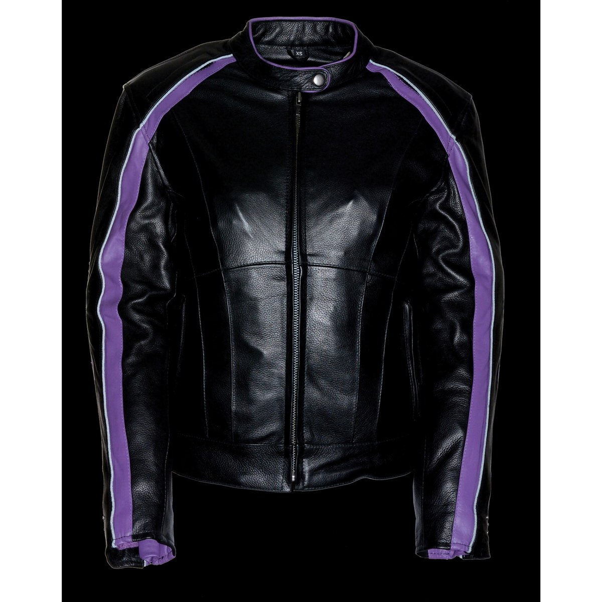Milwaukee Leather ML1952 Women's Black and Purple Embroidered and Stud Design Jacket with Gun Pockets - Milwaukee Leather Womens Leather Jackets