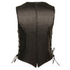 Milwaukee Leather ML2042 Ladies Classic Black Leather Vest with Thin Braid Design - Milwaukee Leather Womens Leather Vests