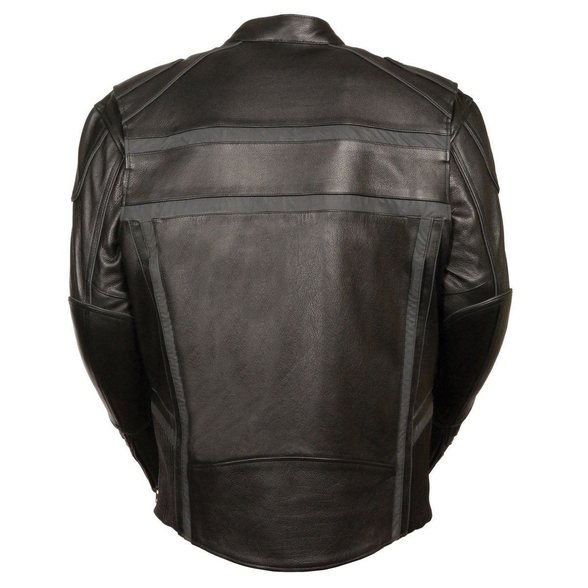 Milwaukee Leather ML2083 Men's Black Vented Reflective Leather Jacket with Gun Pockets - Milwaukee Leather Mens Leather Jackets