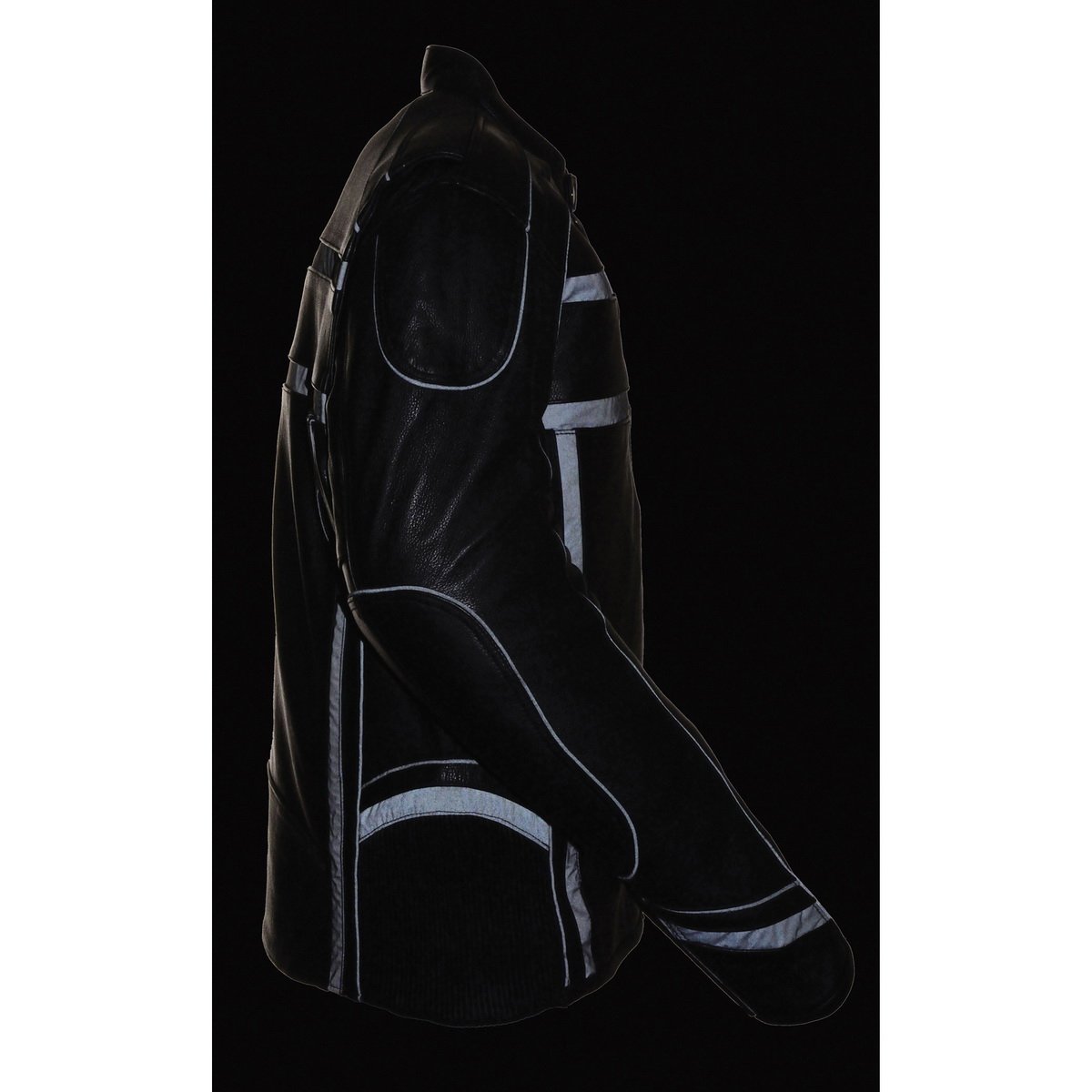 Milwaukee Leather ML2083 Men's Black Vented Reflective Leather Jacket with Gun Pockets - Milwaukee Leather Mens Leather Jackets
