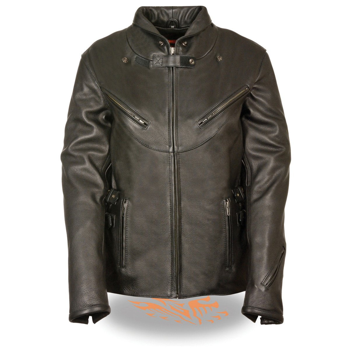 Milwaukee Leather MLL2510 Women's Black Leather Vented Jacket With Side Buckles - Milwaukee Leather Womens Jackets