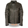 Milwaukee Leather MLL2510 Women's Black Leather Vented Jacket With Side Buckles - Milwaukee Leather Womens Jackets