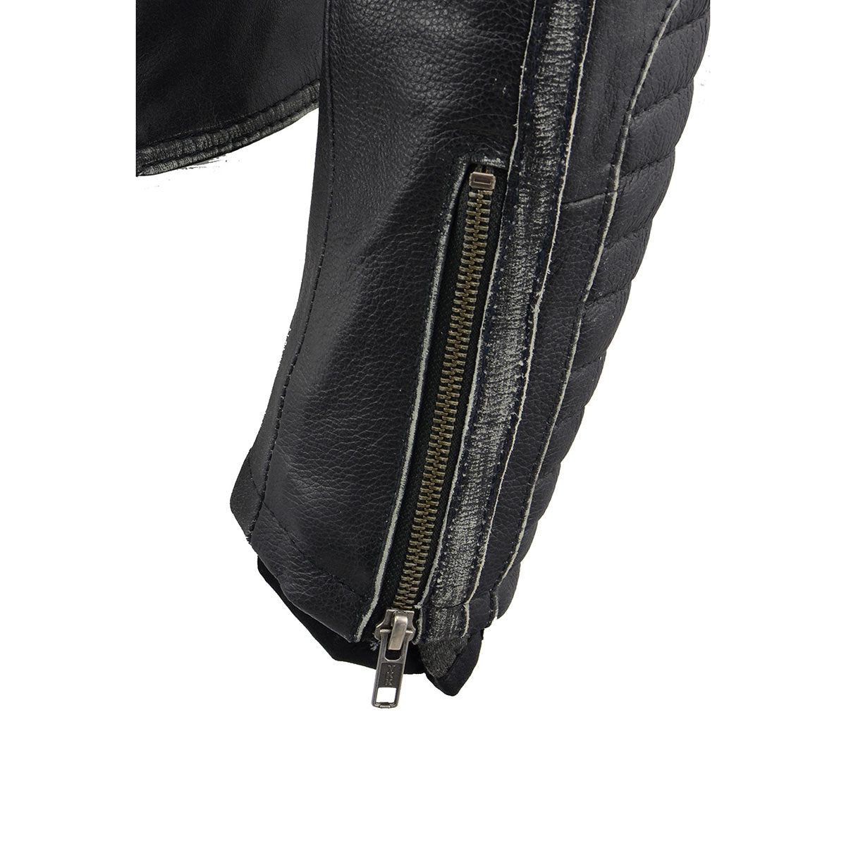 Men's Distressed Black Rubb Off Warm Biker Leather Retro Style Jacket