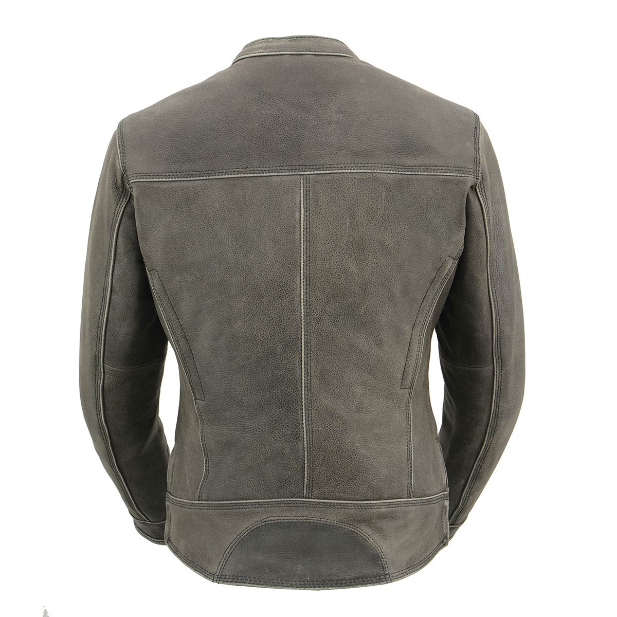 Milwaukee Leather MLL2550 Women's ‘Scooter ‘Distressed Grey Leather Motorcycle Riding Vented Jacket