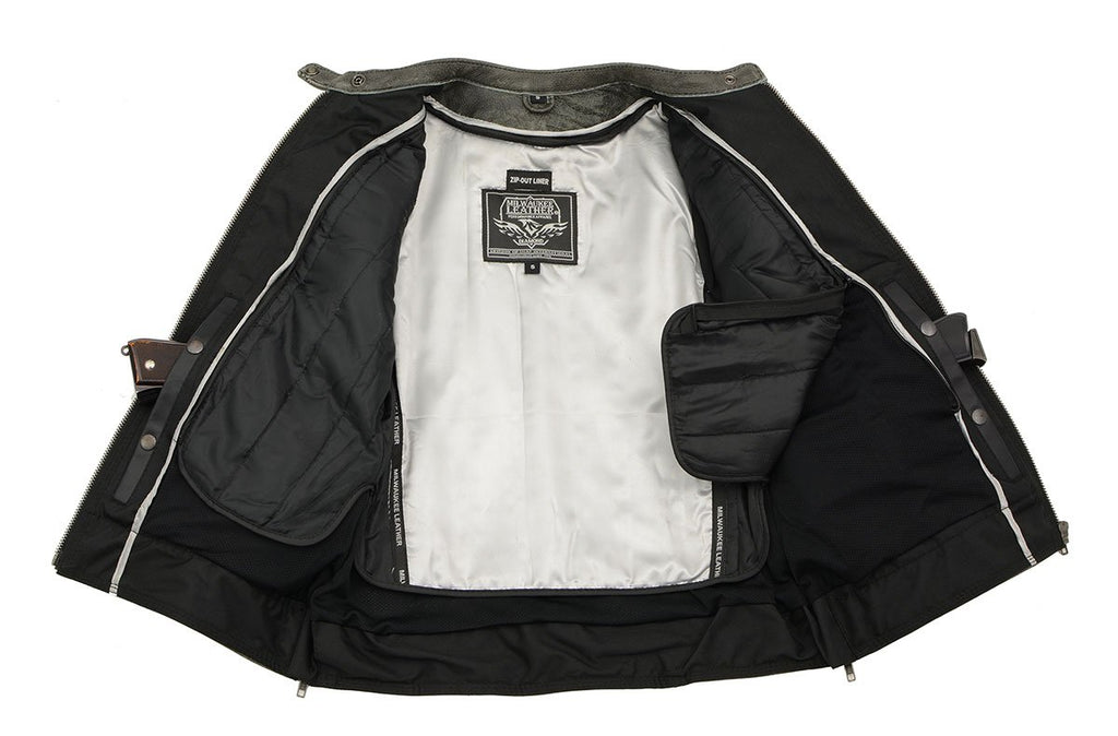 Milwaukee Leather MLL2550 Women's ‘Scooter ‘Distressed Grey Leather Jacket