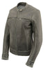 Milwaukee Leather MLL2550 Women's ‘Scooter ‘Distressed Grey Leather Jacket