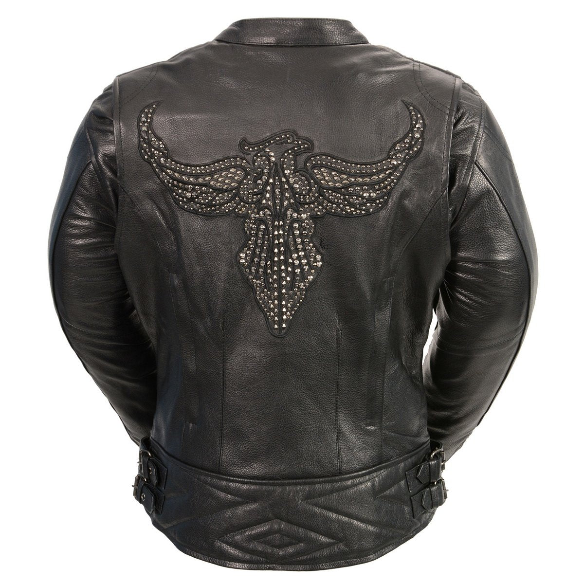 Milwaukee Leather MLL2570  Women's Phoenix Embroidered Black Leather Jacket with Gun Pockets - Milwaukee Leather Womens Leather Jackets