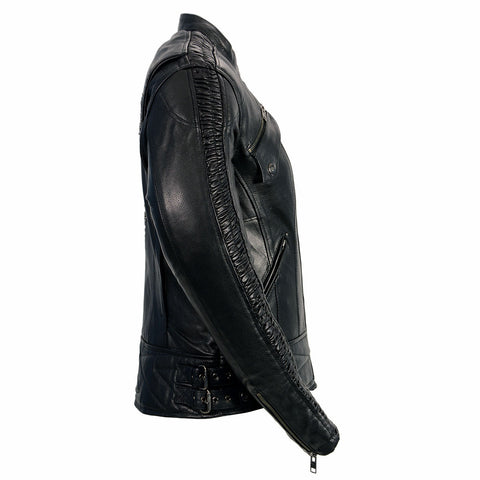Milwaukee Leather MLL2570 Women's Black 'Phoenix Embroidered' Leather Motorcycle Jacket