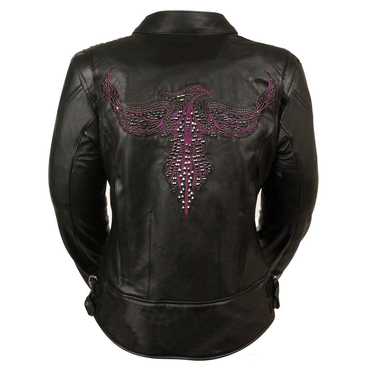 Milwaukee Leather MLL2570 Women's Phoenix Black and Purple Leather Jacket with Dual Gun Pockets - Milwaukee Leather Womens Leather Jackets