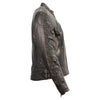 Milwaukee Leather MLL2571 Ladies Black Lightweight Leather Racer Jacket with Crinkled Arm Detailing - Milwaukee Leather Womens Jackets