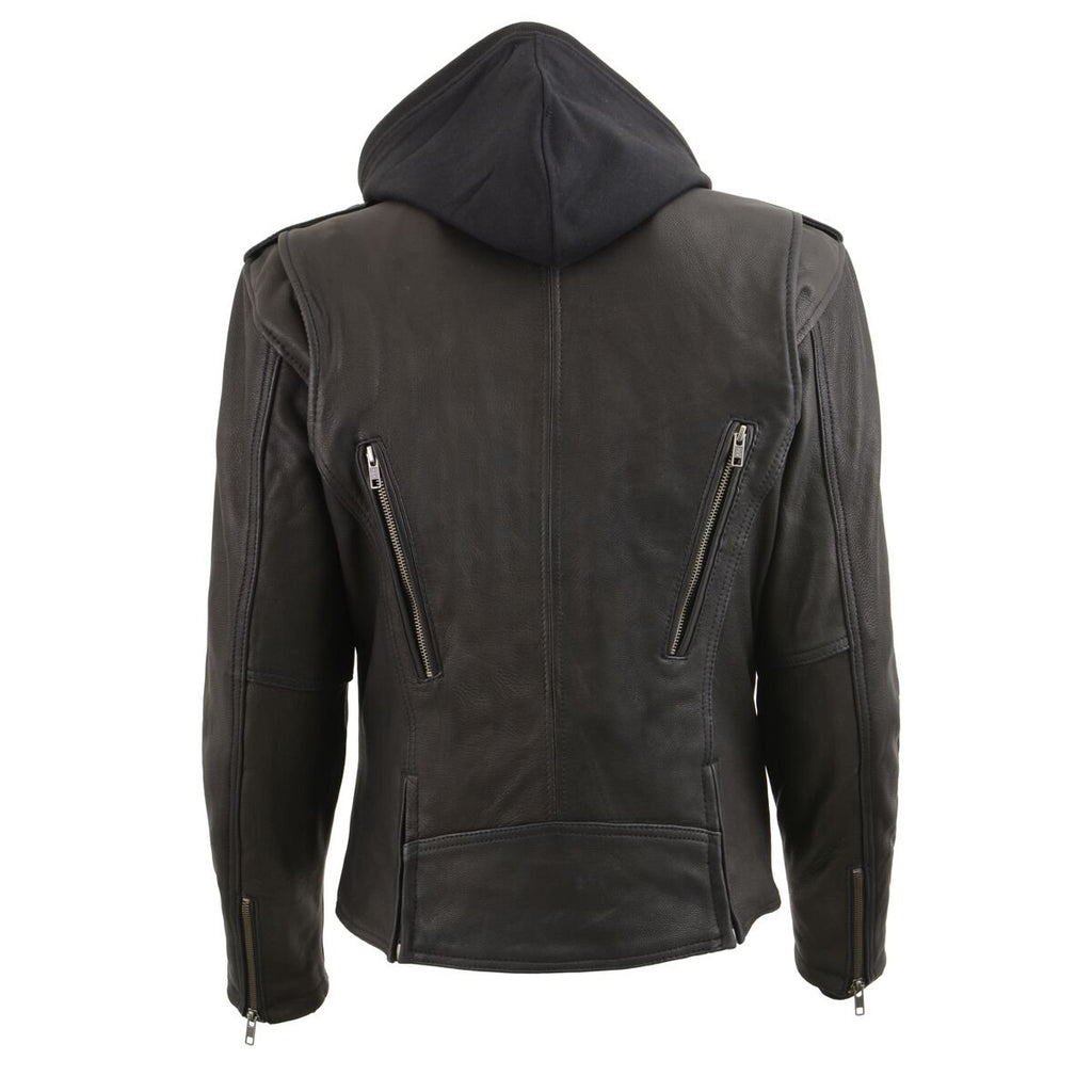Milwaukee Leather MLL2575 Women’s Black Vented MC Jacket with Removable Hoodie - Milwaukee Leather Womens Jackets