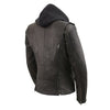 Milwaukee Leather MLL2575 Women’s Black Vented MC Jacket with Removable Hoodie - Milwaukee Leather Womens Jackets