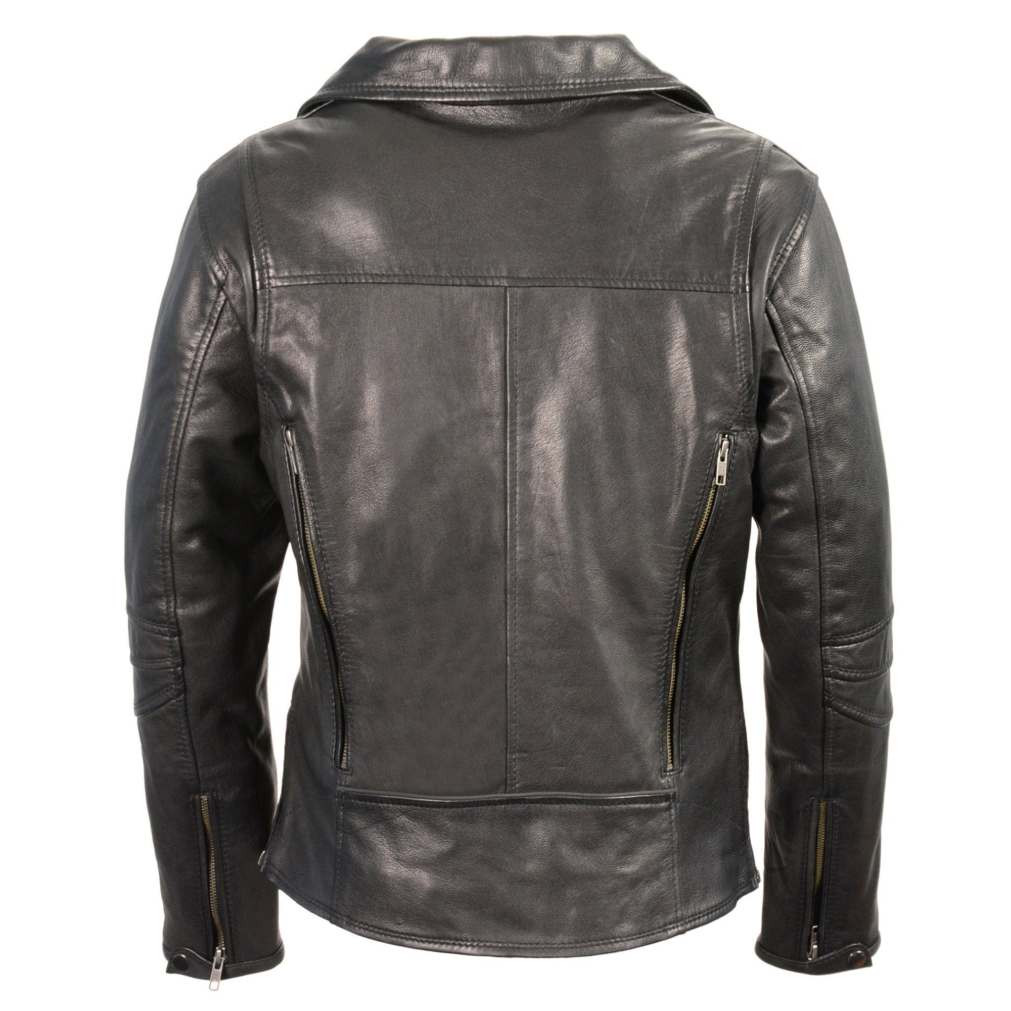 Milwaukee Leather MLL2581 Women's Black Leather Lightweight Long Length Vented Jacket - Milwaukee Leather Womens Jackets